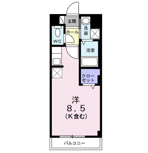 さくらハイツ(ワンルーム/1階)の間取り写真