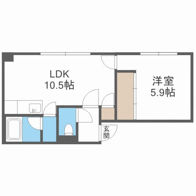 プレジールSIGEMI(1LDK/3階)の間取り写真