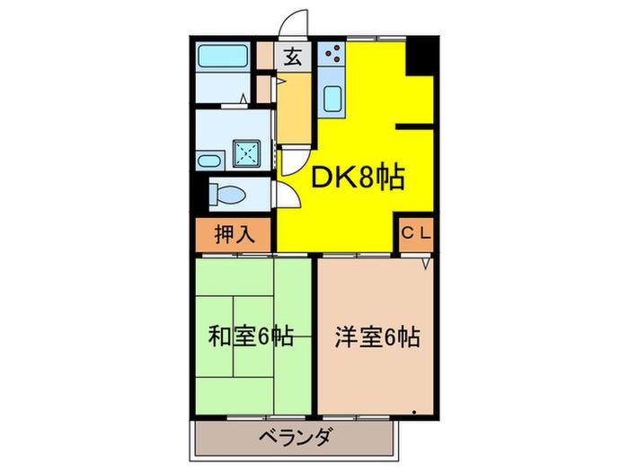 メゾン・ド・プランタン(2DK/3階)の間取り写真