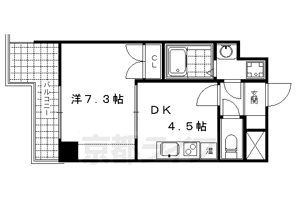 M・G HILLS四条河原町(1DK/6階)の間取り写真