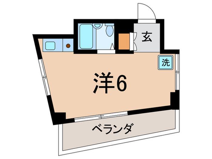 エルクルーセ用賀(ワンルーム/5階)の間取り写真