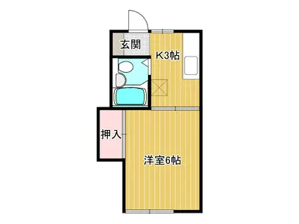 承平ハイム(1K/2階)の間取り写真
