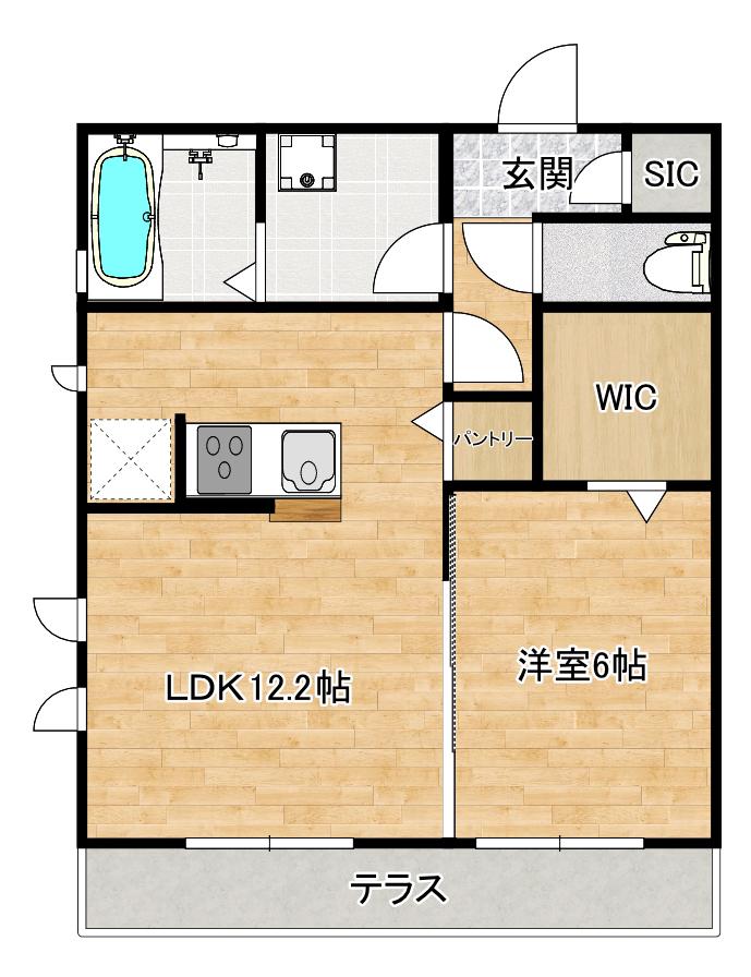 コンフォールST(1LDK/1階)の間取り写真