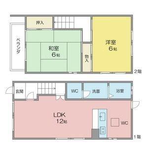 大野コーポ(2LDK/1階)の間取り写真