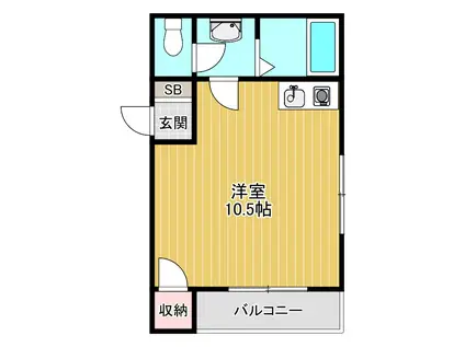 松屋町ハイツ(ワンルーム/4階)の間取り写真