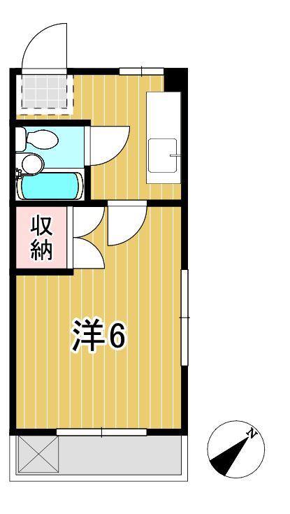 青葉ハイツ(1K/1階)の間取り写真