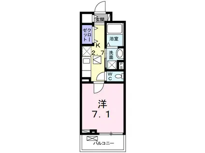 新田旭町アパート(1K/1階)の間取り写真