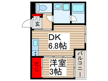 Y-HOUSE(1DK/2階)の間取り写真