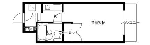 ヒルサイド46(1K/3階)の間取り写真