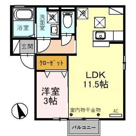 EMINENCE・MK(1LDK/1階)の間取り写真