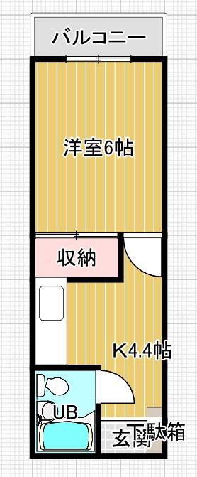ハニーハイツ(1K/2階)の間取り写真