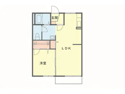 ベルメゾン中島B(1LDK/1階)の間取り写真