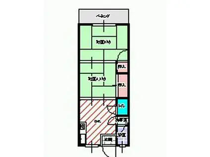 岡田マンション(2DK/3階)の間取り写真