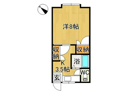 グリーンフィールド(1K/2階)の間取り写真