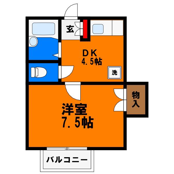 グレイスエミネンス(1K/2階)の間取り写真