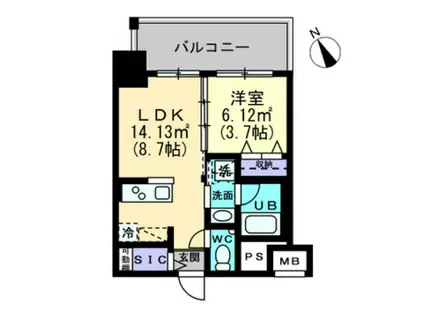 アルファレガロ福田町(1LDK/3階)の間取り写真