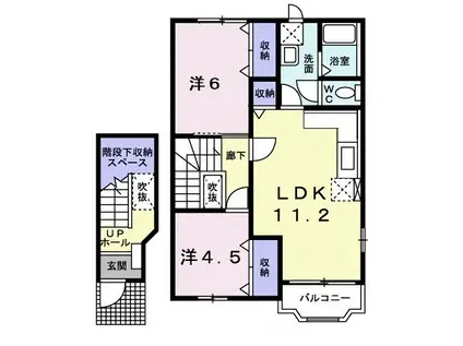 セーナドルチェA(2LDK/2階)の間取り写真