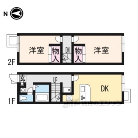 レオパレス翔(2DK/1階)の間取り写真