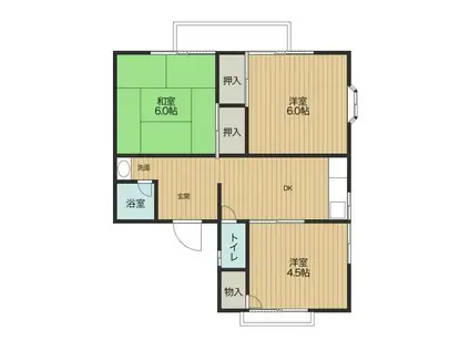 ハイツアオイ(3DK/1階)の間取り写真