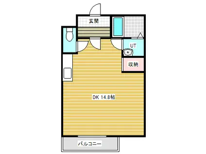 ル・ソレイユI(ワンルーム/2階)の間取り写真