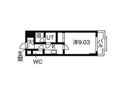 パレミレニアム(1K/3階)の間取り写真