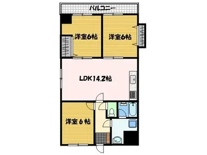 サンロード富士(3LDK/1階)の間取り写真