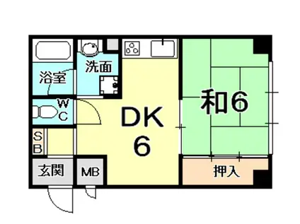 大丸ハイツ(1DK/4階)の間取り写真