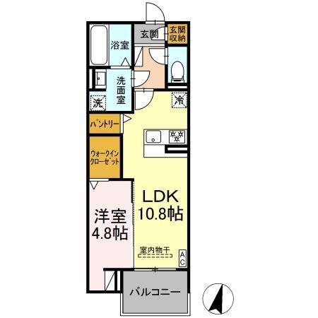 DIOSPERSIMMON長泉 I棟(1LDK/2階)の間取り写真