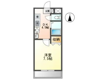 パルテールマンション(1DK/3階)の間取り写真