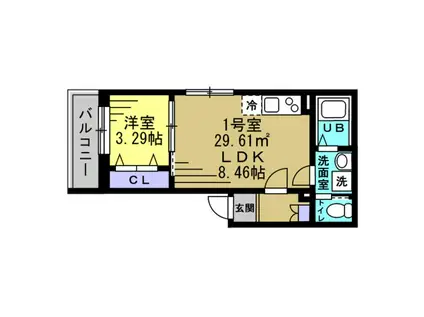 LD八千代中央(1LDK/2階)の間取り写真