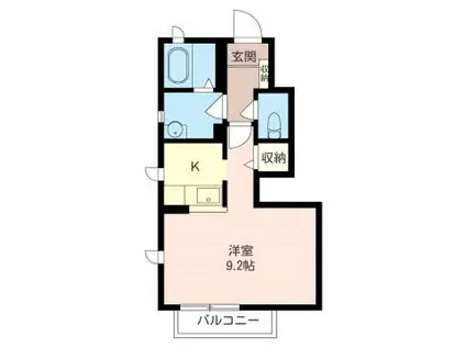 ヴェルドミールB(1K/1階)の間取り写真