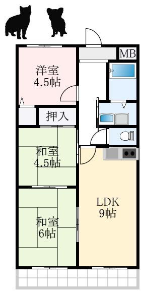 メゾンボヌール(3LDK/2階)の間取り写真