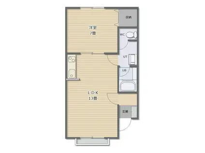 エクセレントHK(1LDK/1階)の間取り写真