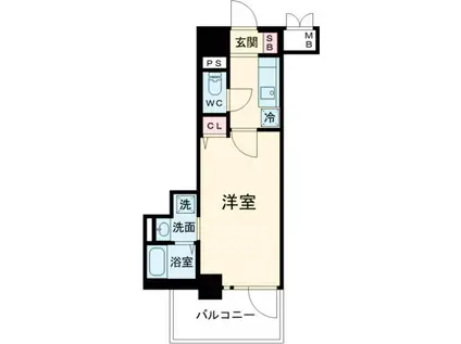 W-STYLE神戸(1K/3階)の間取り写真