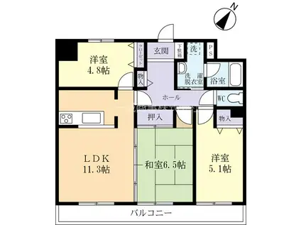 VINGT ADEL(3LDK/4階)の間取り写真