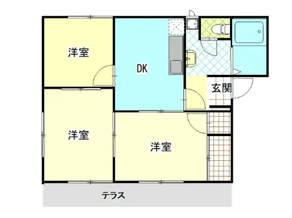 コーポ榊田(3DK/1階)の間取り写真