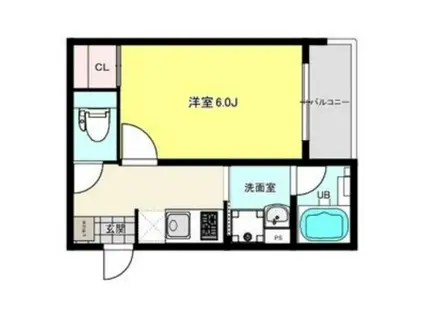 明石市大観町PJII(1K/2階)の間取り写真