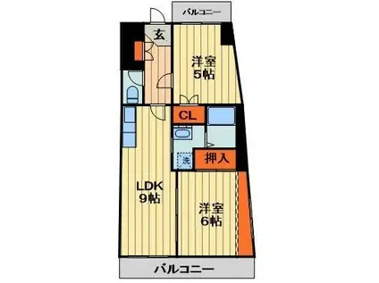CITY COSMO 16(2LDK/2階)の間取り写真