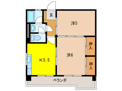 エムズハイツ(2K/6階)の間取り写真