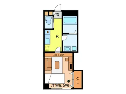 PLAZA東照宮(1K/2階)の間取り写真