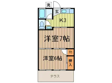 高丸コーポ(2K/1階)の間取り写真