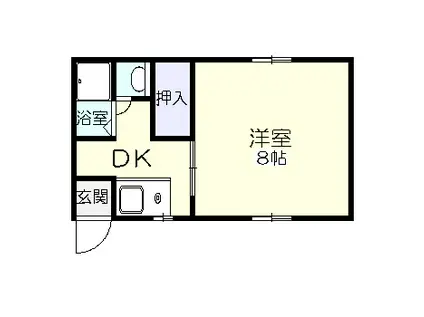 大西ハイツ4(1K/2階)の間取り写真