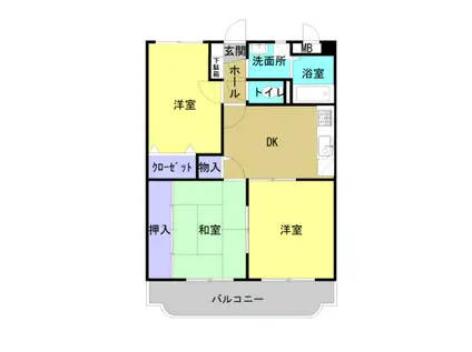 エコーズガーデン(3DK/2階)の間取り写真