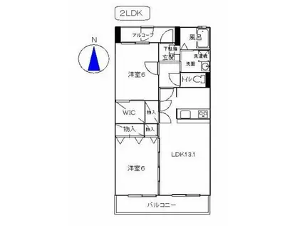 ウィローコート(2LDK/3階)の間取り写真