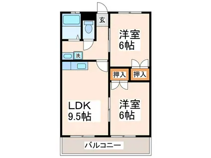 PEACE21(2LDK/1階)の間取り写真
