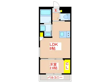 AIR/LYRA(1LDK/2階)の間取り写真