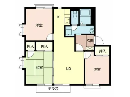 クレールハイツ(3LDK/1階)の間取り写真
