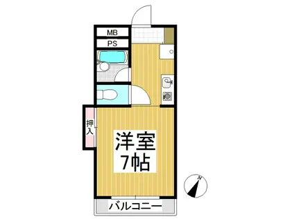 サングリーン93(ワンルーム/2階)の間取り写真