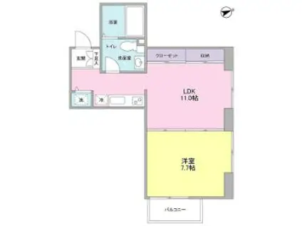 ブリックプレイス(1LDK/1階)の間取り写真