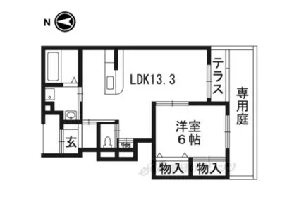パルタージュ(1LDK/1階)の間取り写真